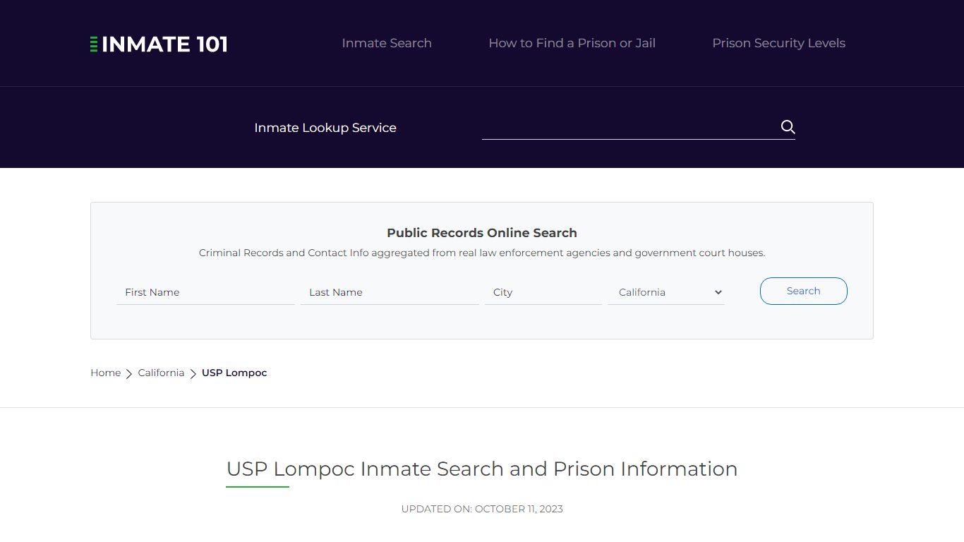 USP Lompoc Inmate Search | Lookup | Roster